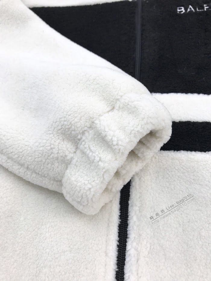 Balenciaga男裝 巴黎世家2020秋冬新款黑白拼色絨外套 男女同款  ydi3553